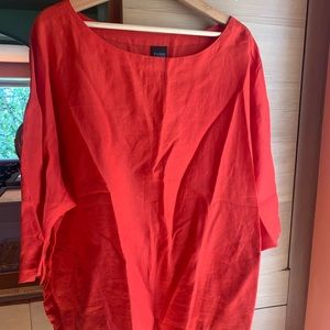 EILEEN FISHER bateau linen smock shirt